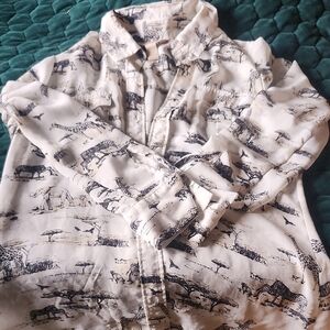 Banana Republic Black and White Patterned Shirt